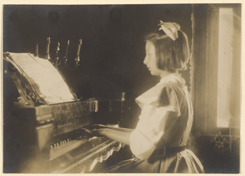 [Mildred "Middie" Walsh at the piano]
