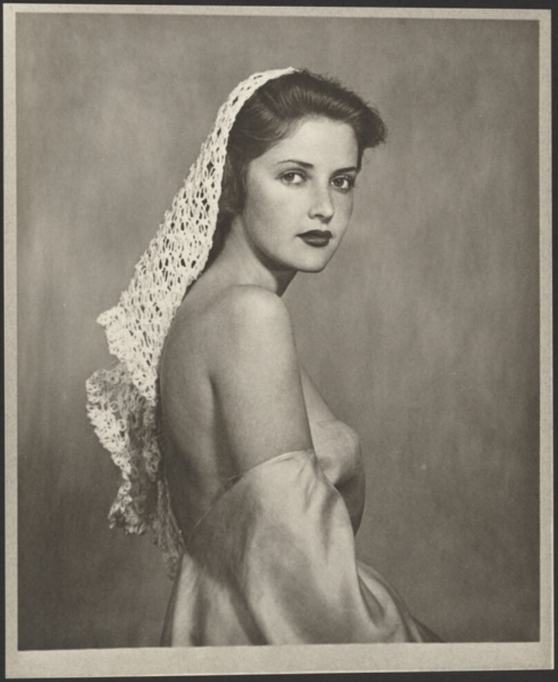 [Portrait of woman with veil]