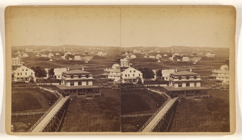 Beacon Hill from Tower of Ocean View. [Block Island, Providence, Rhode Island]