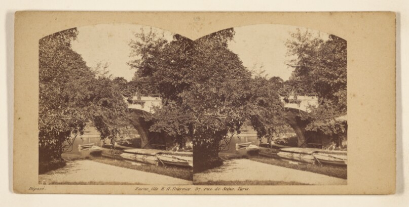 Chateau Imperial de Saint-Cloud. Parc Reserve. Pont de la Riviere de Villeneuve/Bridge Over the River of Villeneuve.