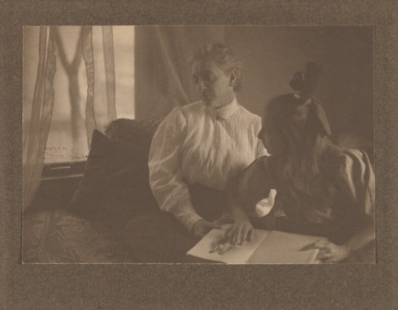 Mrs. Walsh and Middie at the Window