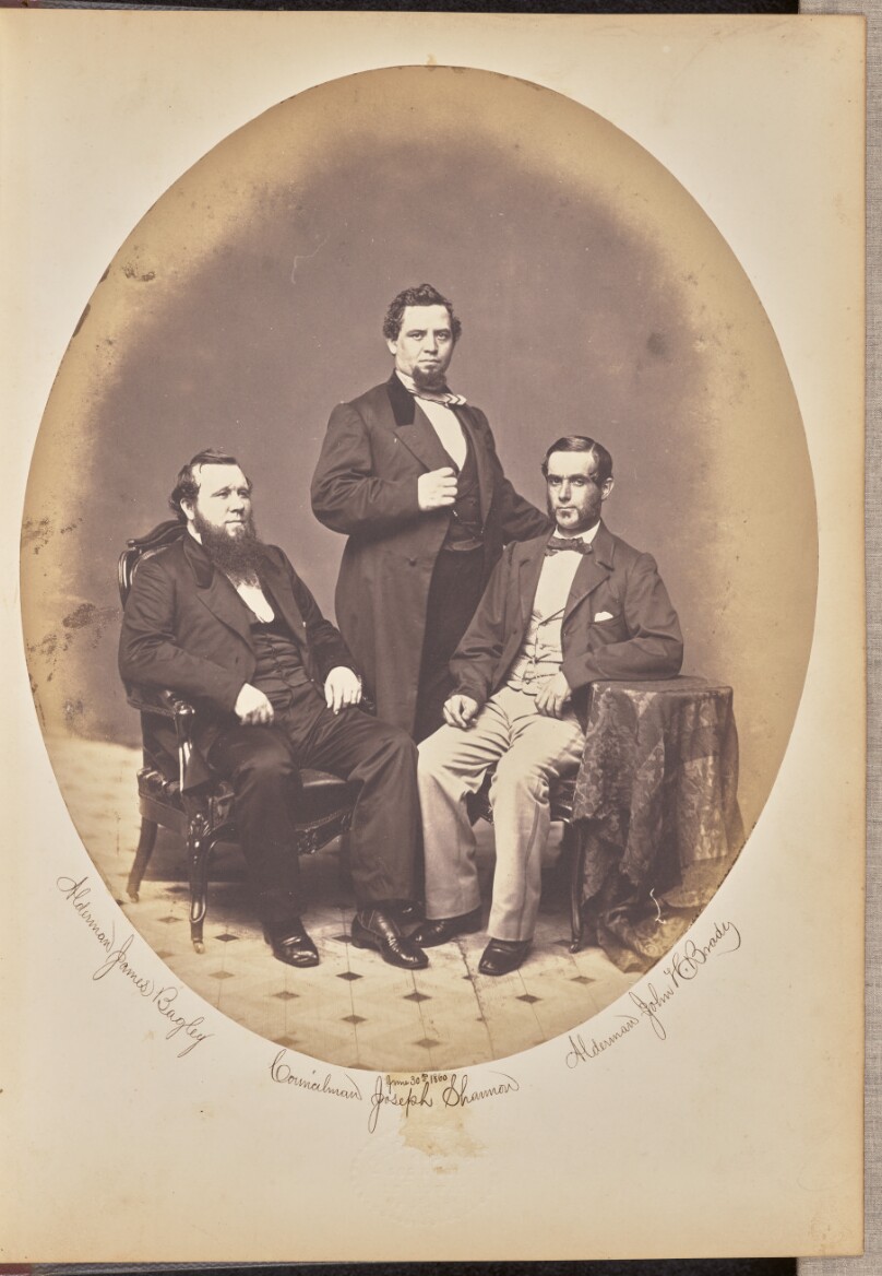 [Group portrait of three men, New York]