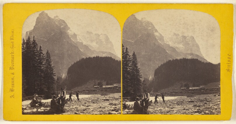 Oberland Bernois. Les Monts Wellhorn et Wetterhorn a Rosenlaui.