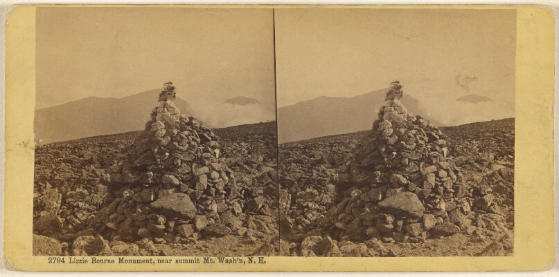 Lizze Bourne Monument, near summit Mt. Wash'n, N.H.