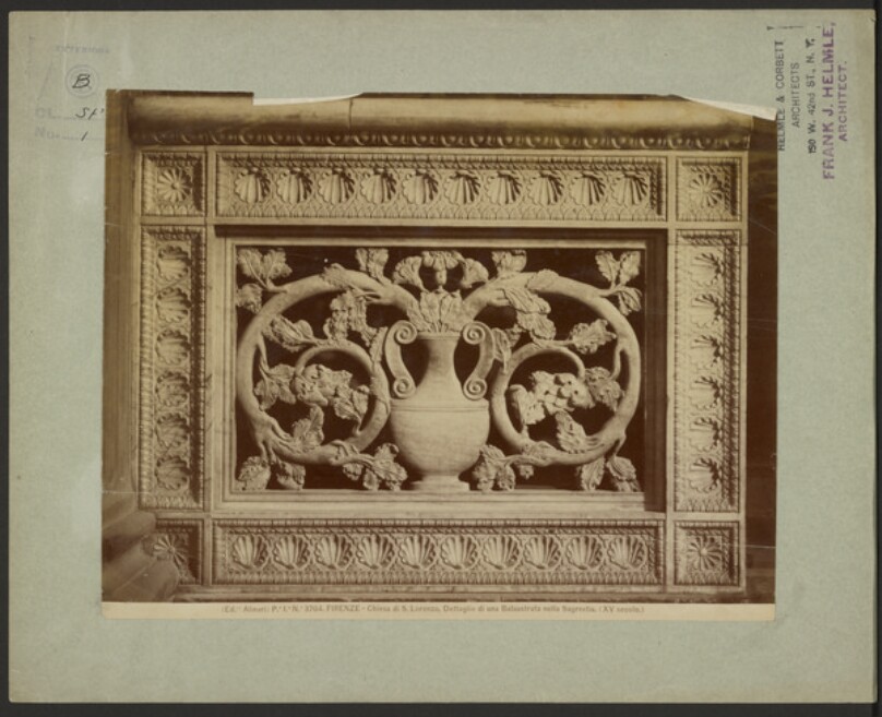 Balustrade detail, Church of St. Lorenzo, Florence