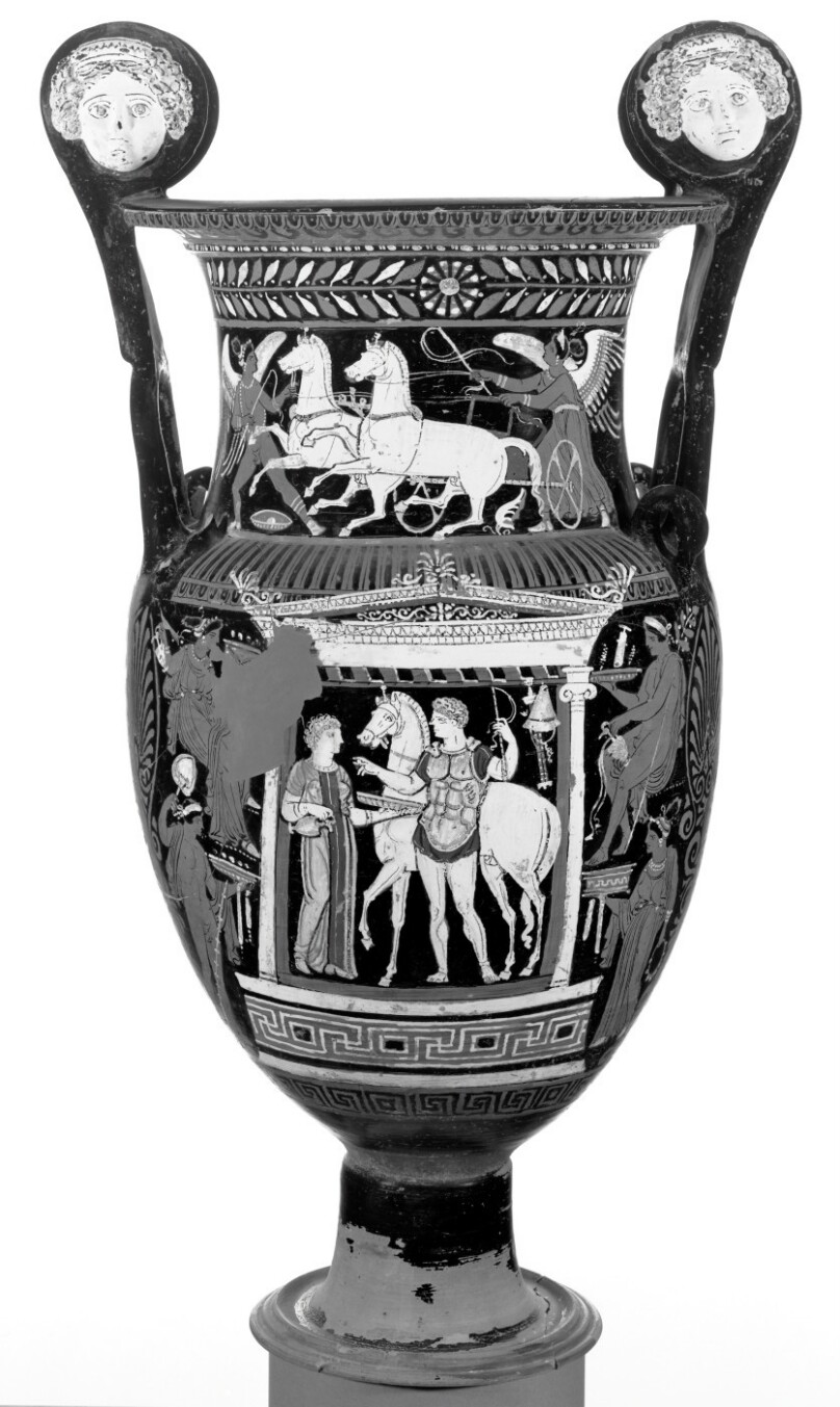 Apulian Red-Figure Krater with Mascarons