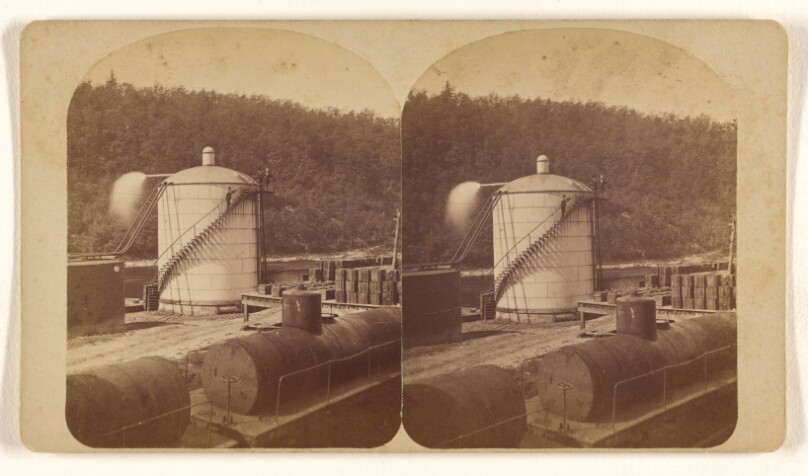 Refining Oil. The Agitator, or Treating Tank. [Oil City, Pennsylvania]