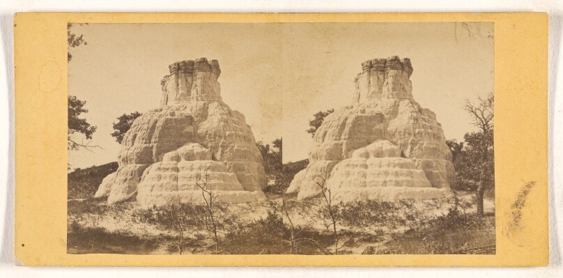 [Pulpit Rock, St. Croix Co. Wisconsin. Sandstone. 40 ft high]