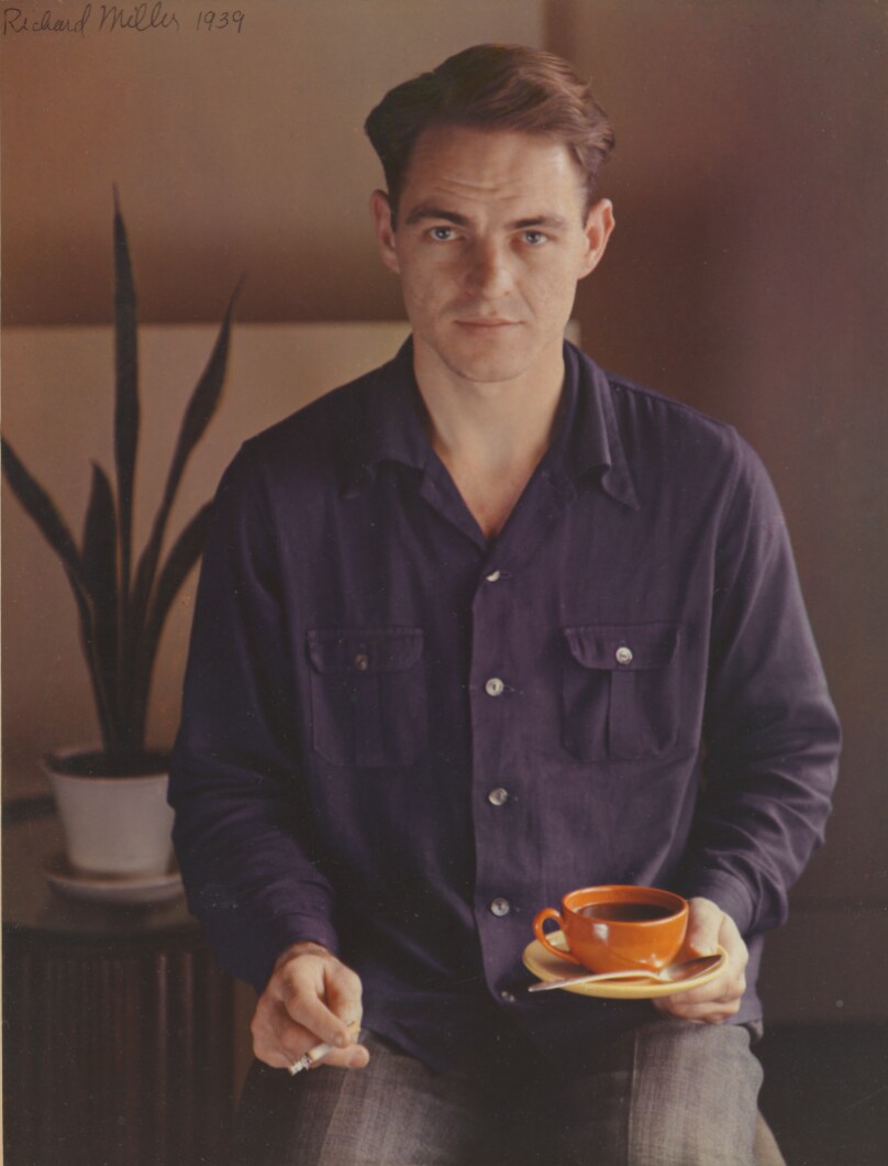 [Self-Portrait with Orange Coffee Cup]