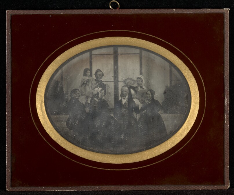 [Group portrait of eight members of Eynard-Lullin's circle]