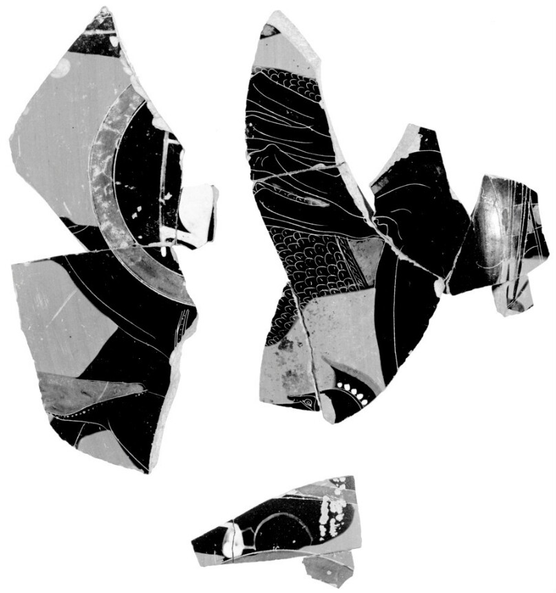 Attic Black-Figure Neck Amphora Fragment (comprised of 3 Joined Fragments)