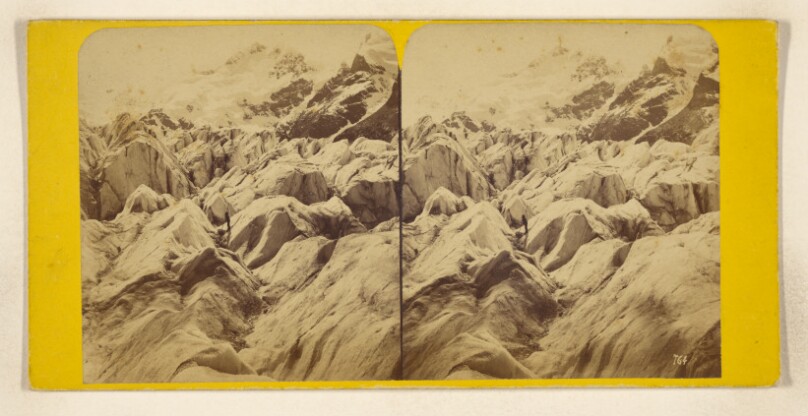 Suisse. - Grisons. - Pontresina. Le Pic Bermina au Glacier de Morteratsch./Schweiz. Graubunden. Pontresina. Der Piz Bernina...