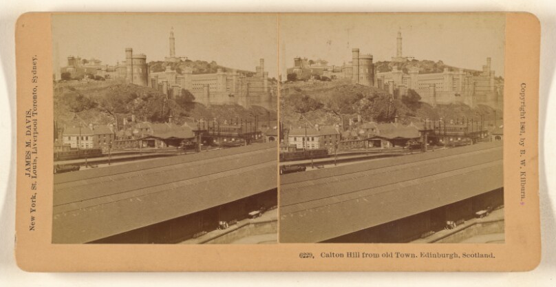 Calton Hill from old Town. Edinburgh, Scotland.