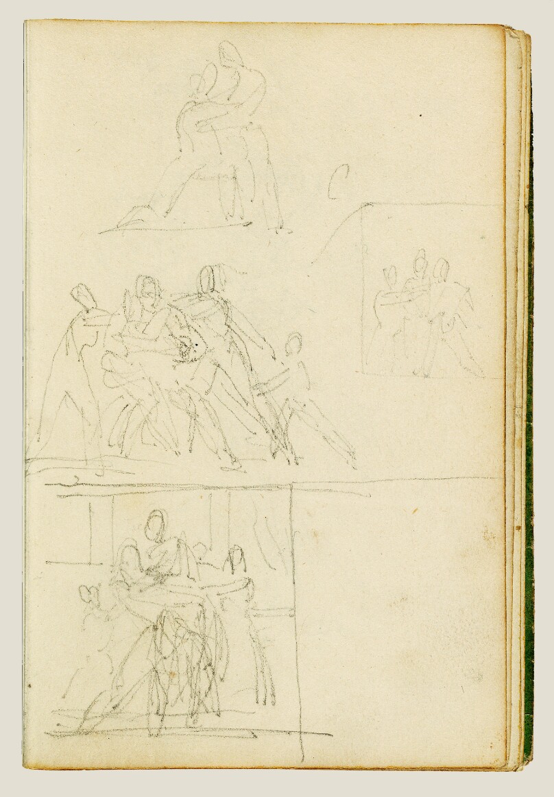 Four compositional studies for a group of figures