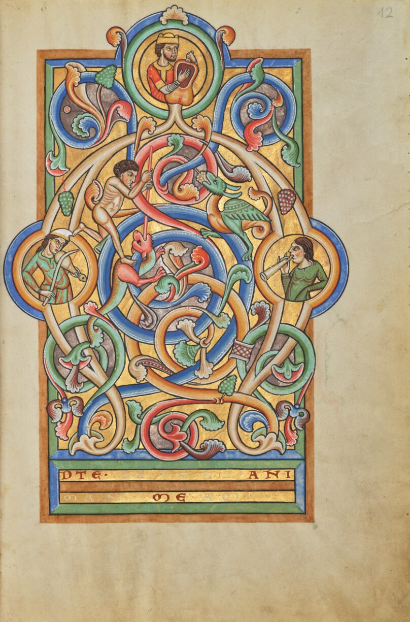 Initial A: David and Companion Musicians