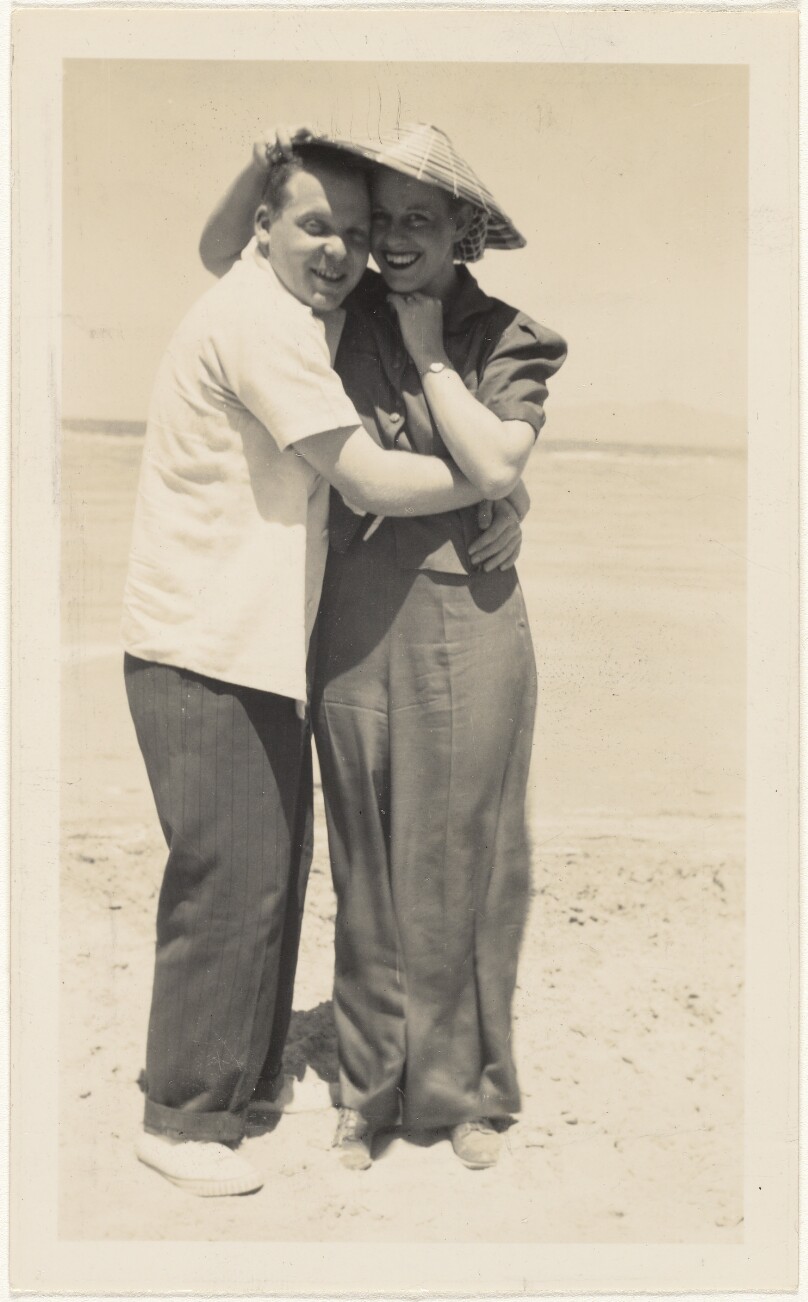 [Man and woman on beach]