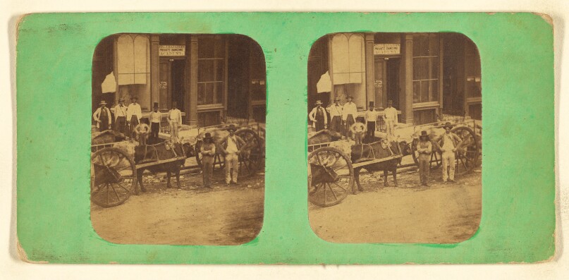 Red River Half-Breeds and Carts. [Red River Carts &c., St. Paul, Minnesota]