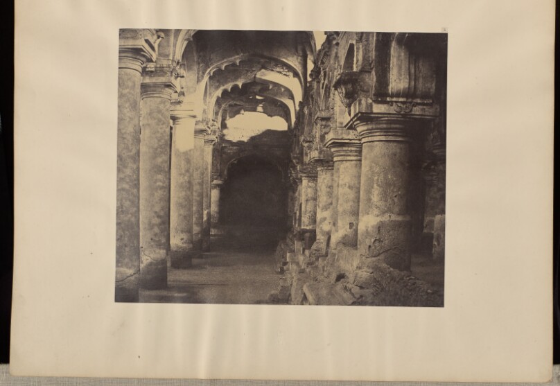 Madura. [Trimul Naik's] Palace, Vista from Upper End of Quadrangle Looking to One Side of Entrance.