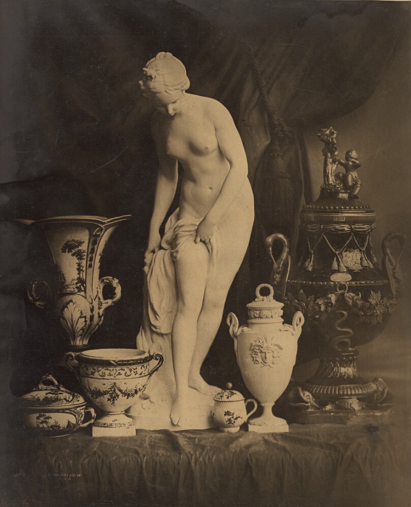 [Still Life with Statuette and Vases]