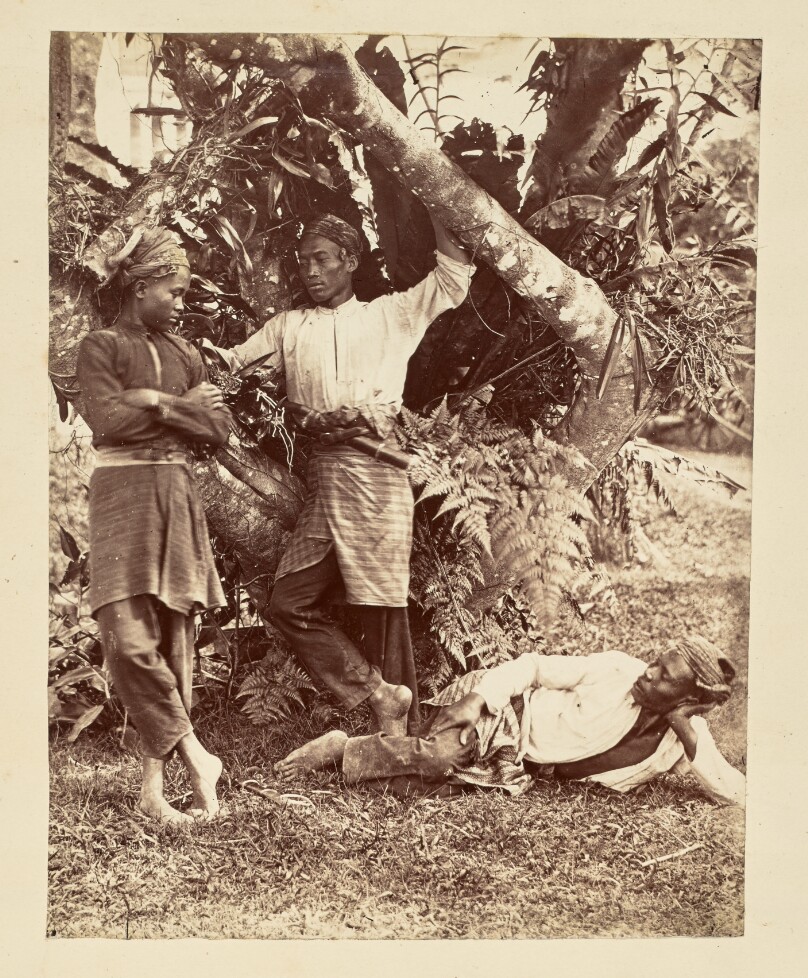 [Portrait of three young men]