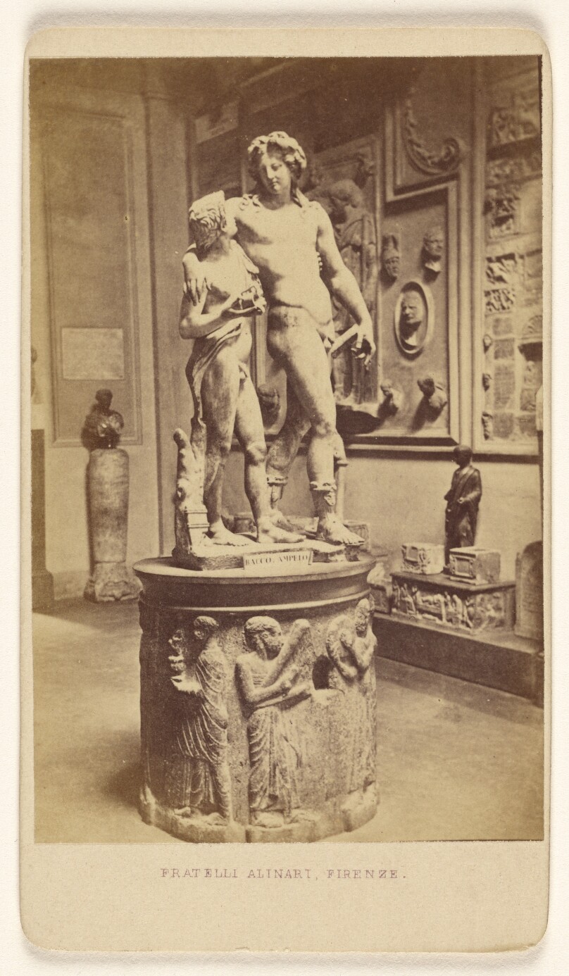 The Drunken Bacchus - by Michel Angelo made by him & mutilated & then buried - in order to prove himself equal to the antique.