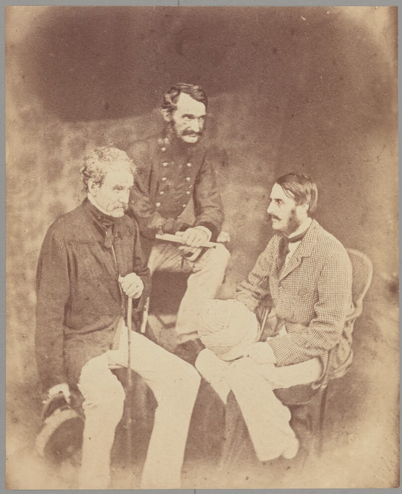 [British Officers Clyde, Grant, and Mansfeild]