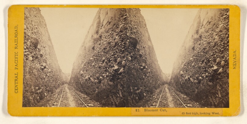 Bloomer Cut, 63 feet high, looking West.