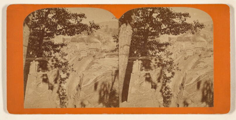 Looking through cleft in Prospect Rock. [Mauch Chunk, Pa.]