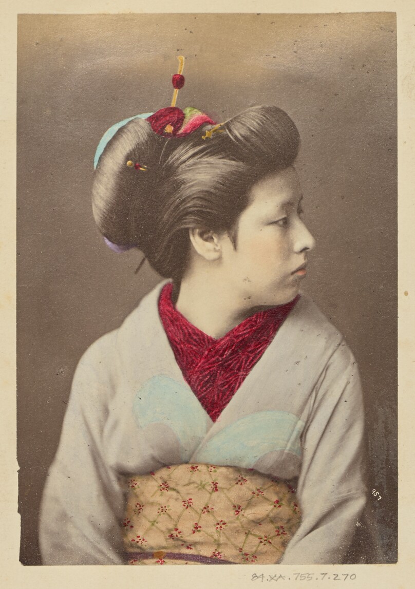 [Japanese woman in profile]