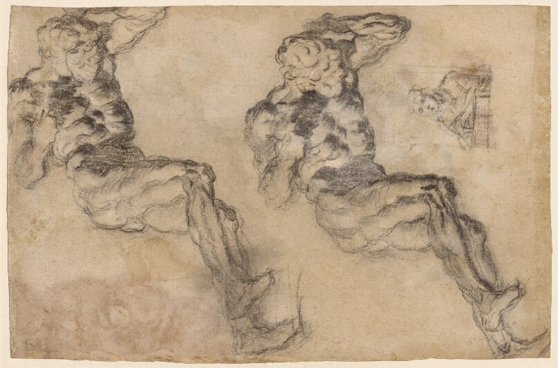 Studies of a Statuette of Atlas (recto); Studies of a Statuette of Atlas and a Figure Praying (verso)