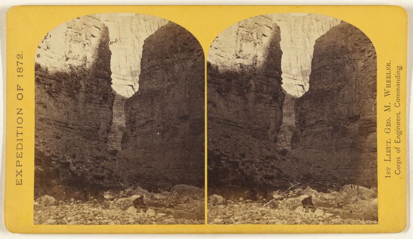 The Canon of Kanab Creek, near where it joins the Grand Canon of the Colorado. The walls are of limestone...2,500 feet in height