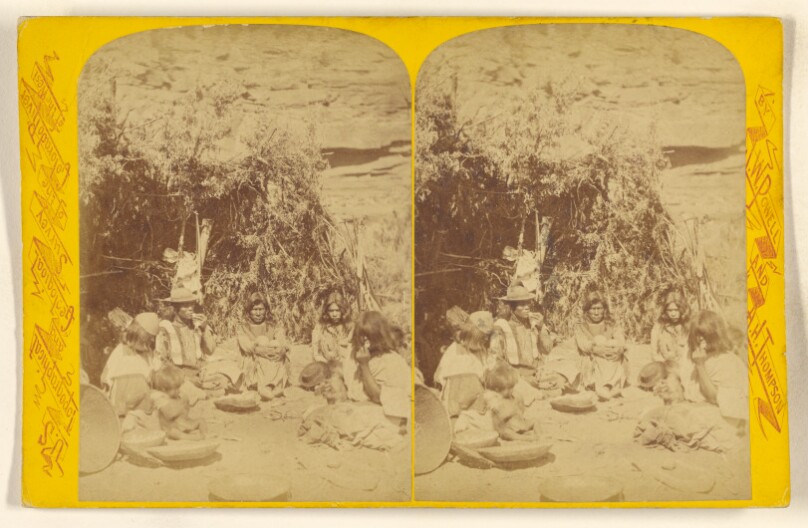 Chu-ar-ru-um-peak and Family. Kai-Vav-Its. A tribe of the Pai Utes, living on the Kai-bab Plateau, near the Grandn Canon of the Colorado, in Northern Arizona.