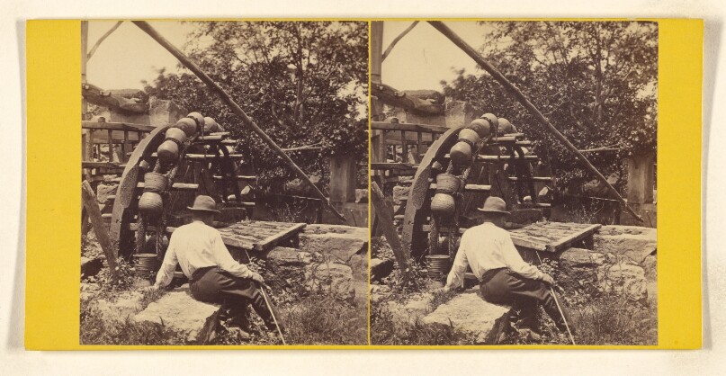 Cordova - A Persian Water Wheel. The same as used in Egypt for raising water for irrigation.