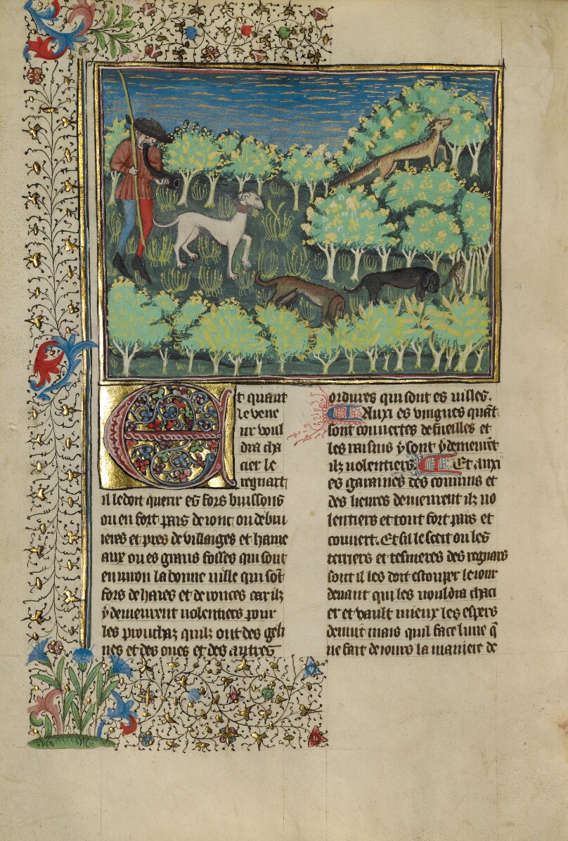 A Hunter and Dogs Pursuing a Fox