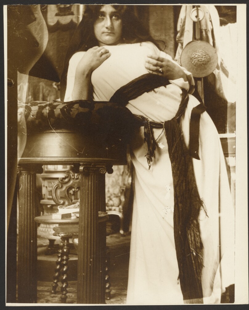 [Female Model for Illustration of Emil Gebhart's "Cloches de Noël et de Pâques," Paris]