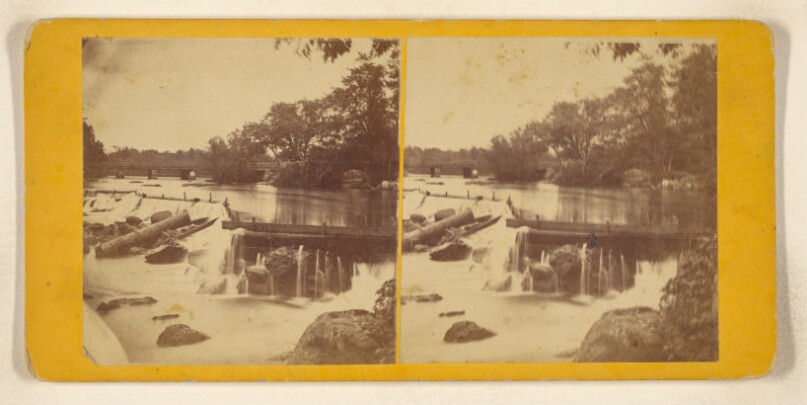 [River scene at St. Johnsbury, Vermont (?)]