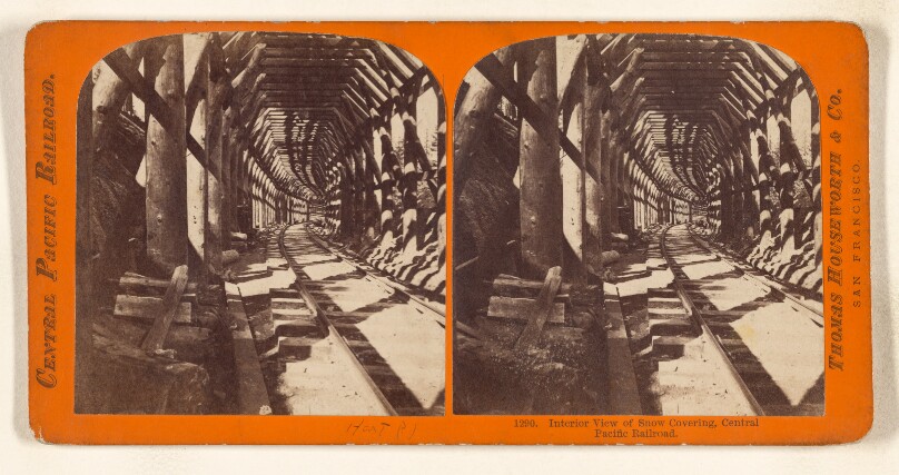 Interior View of Snow Covering, Central Pacific Railroad.