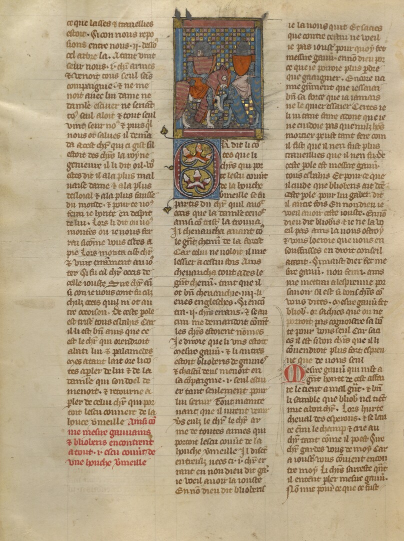 Gauvain and Blioberis Meeting a Knight with a Red Shield