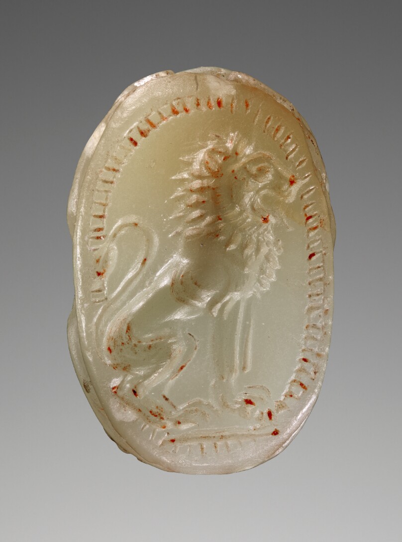 Engraved Scarab with Seated Lion