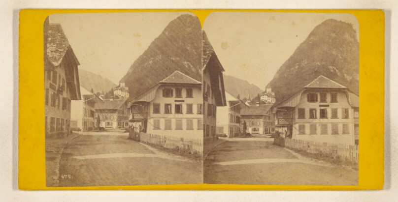 Suisse. - Canton de Berne. Simmenthal. Une Rue de Wemmis et le Chateau.