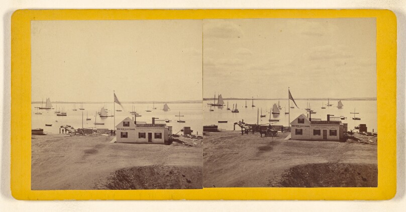 [View of Sea View Cottage Ice-Cream Saloon and beach at unidentified place in Massachusetts]