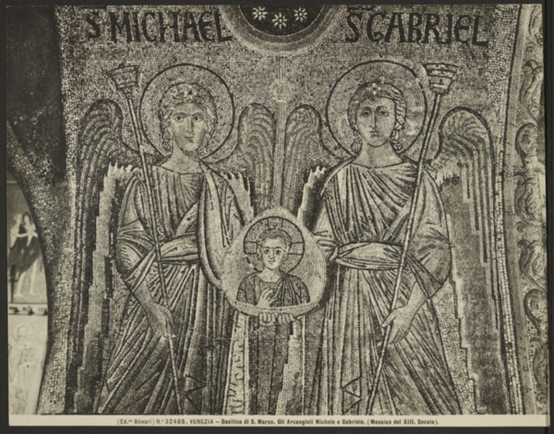 Mosaic, Archangels Michael and Gabriel, St. Mark's Basilica, Venice