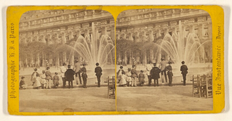 Vue Instantanee de Paris. Groupe d'enfants au bassin du Palais-Royal