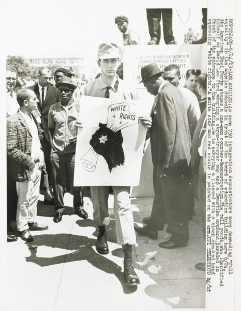 White Rights demonstrator, at Integration Demonstration