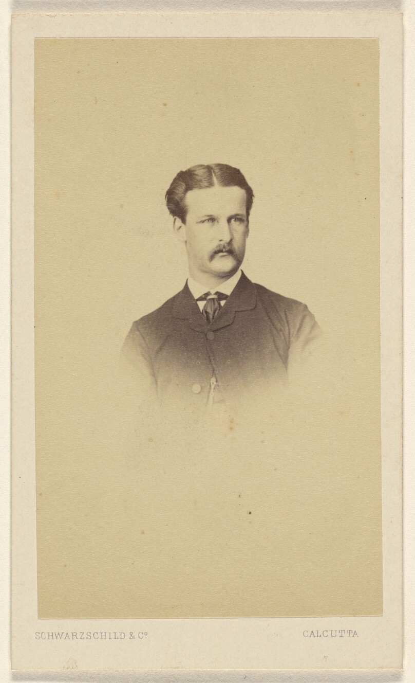 [Man with moustache, in vignette style]