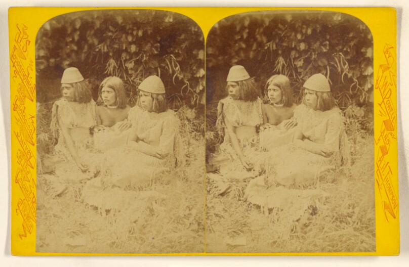 An-ti-Naints, Pu-tu-siv, and Wi-chuts, Sitting. Nu-A-Gun-Tits. A tribe of Indians living at the Ve-gas...in Southwestern Nevada.