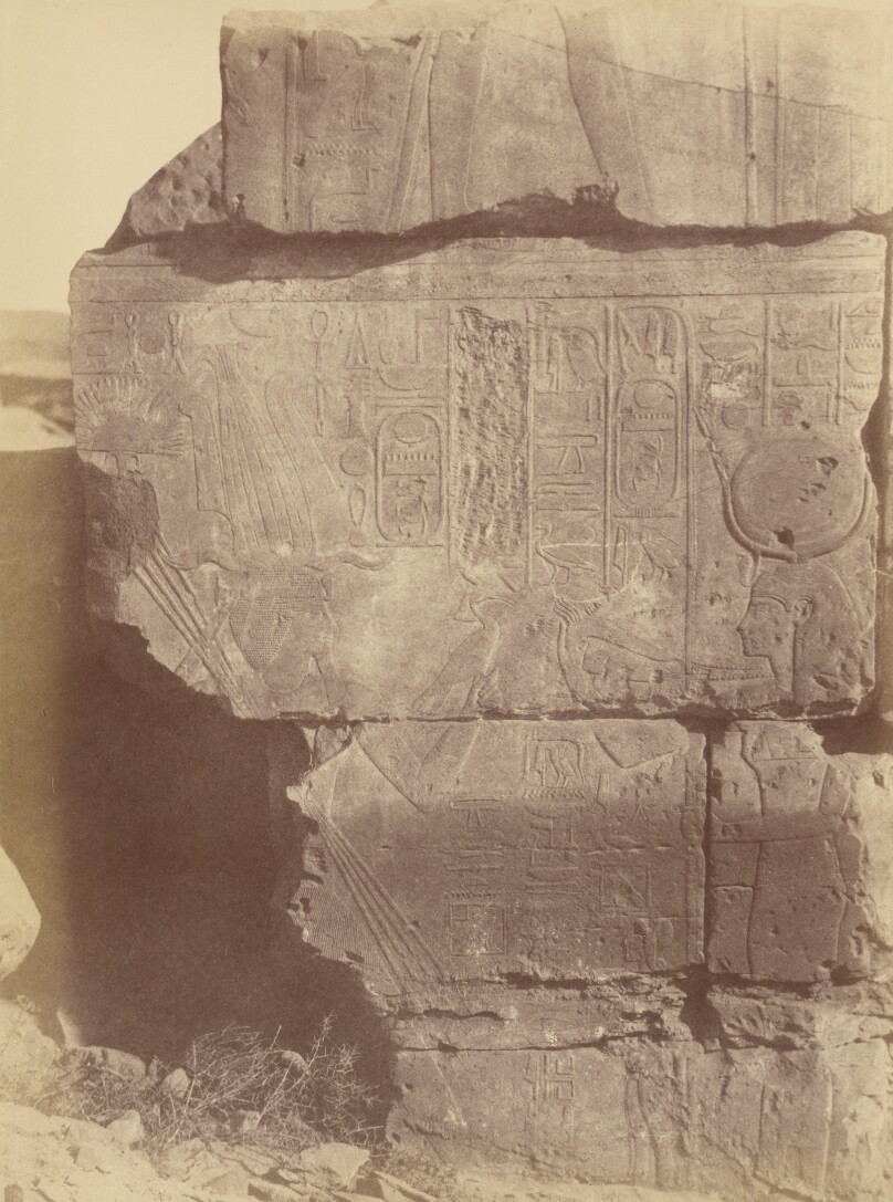 [Close-up View of Hieroglyphic Inscriptions and Sculptures, Karnak]