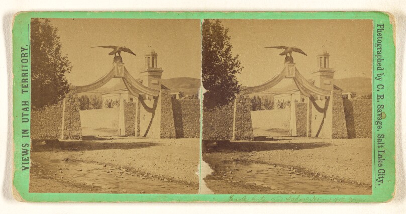[Eagle Gate and School House of B. Young]