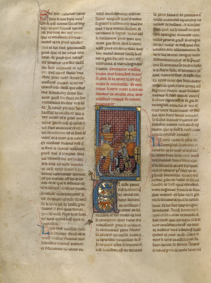 King Mark Meeting Ivain on Horseback