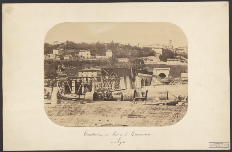 Construction du Pont de la Quarantaine a Lyon